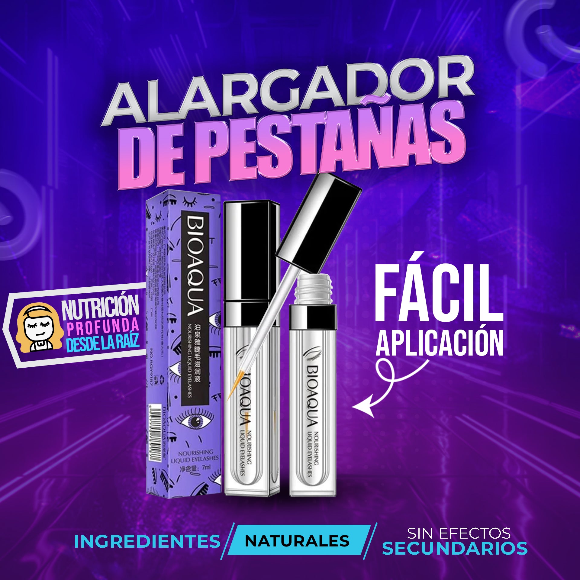 BIOAQUA SERUM CRECIMIENTO PESTAÑAS X 2