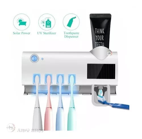 Soporte para Cepillo con esterilizador UV + dispensador auto de pasta
