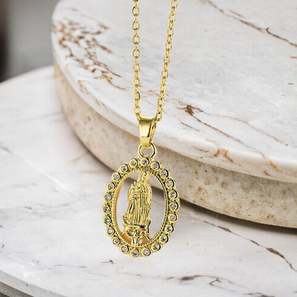 Collar Virgen Maria + CAJA REGALO