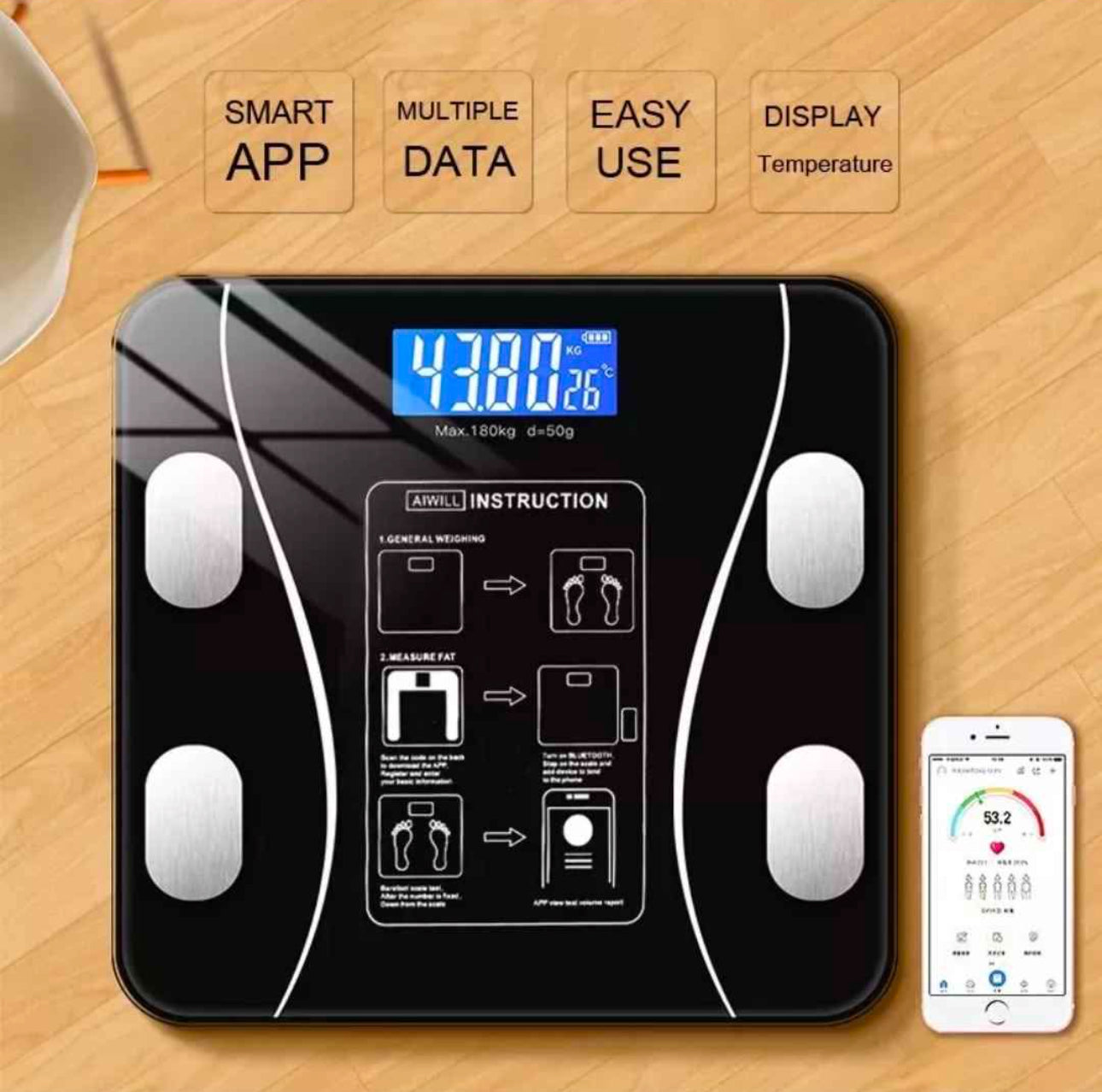 Báscula Inteligente Bluetooth – Control Total de Tu Salud en Casa 🏠💪