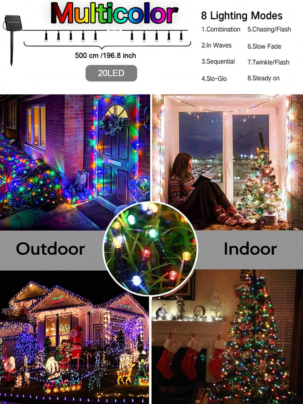 Luces solares de navidad 10Mts