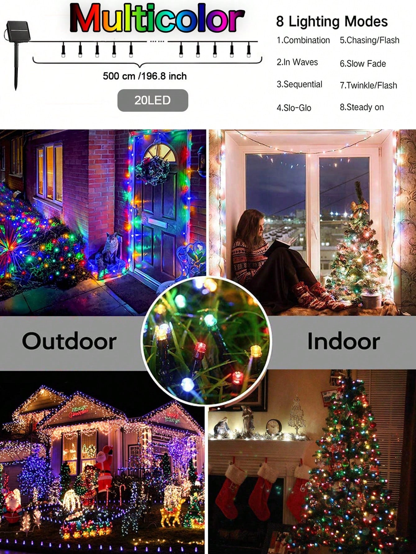 Luces solares de navidad 10Mts