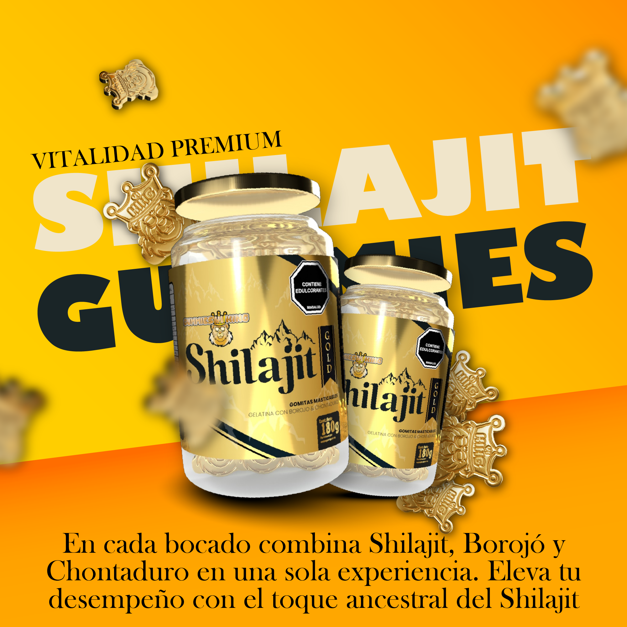 Duo Shilajit Gold Gomas Envase de 60 Und