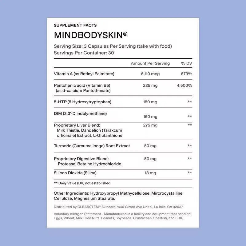CLEARSTEM MINDBODYSKIN | 90 CAPSULES