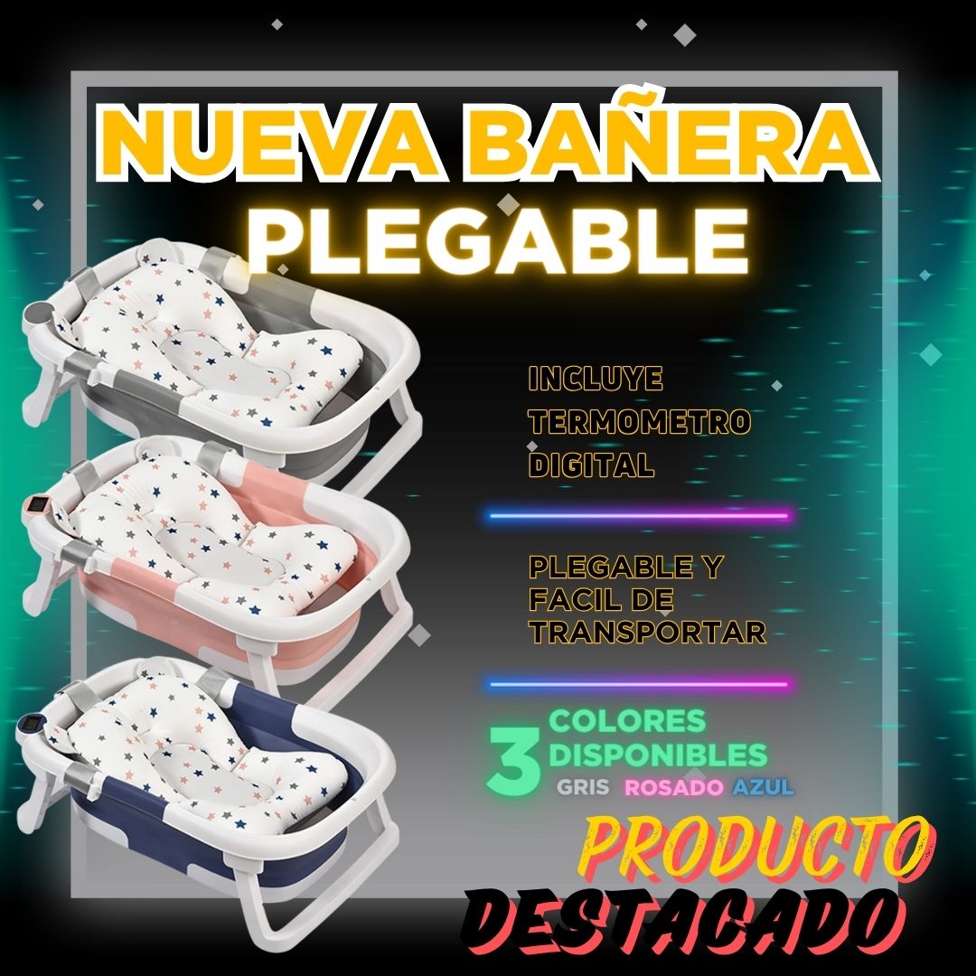BAÑERA PLEGABLE CON TERMOMETRO