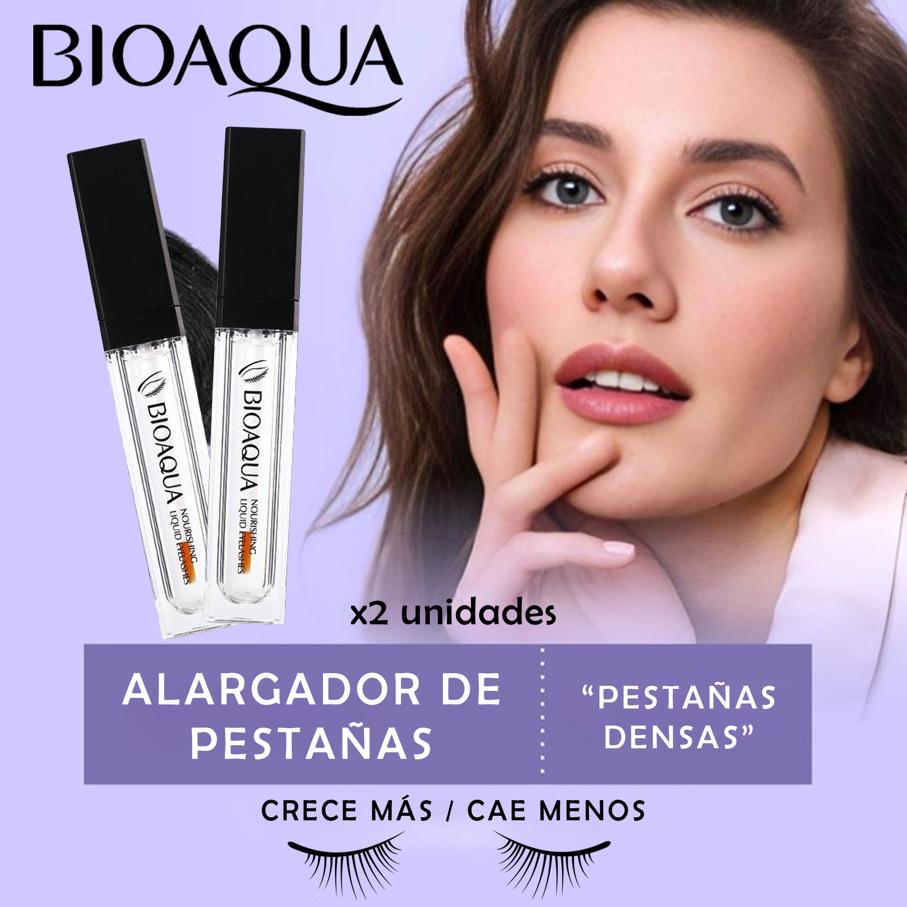 BIOAQUA SERUM CRECIMIENTO PESTAÑAS X 2