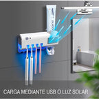 Soporte para Cepillo con esterilizador UV + dispensador auto de pasta