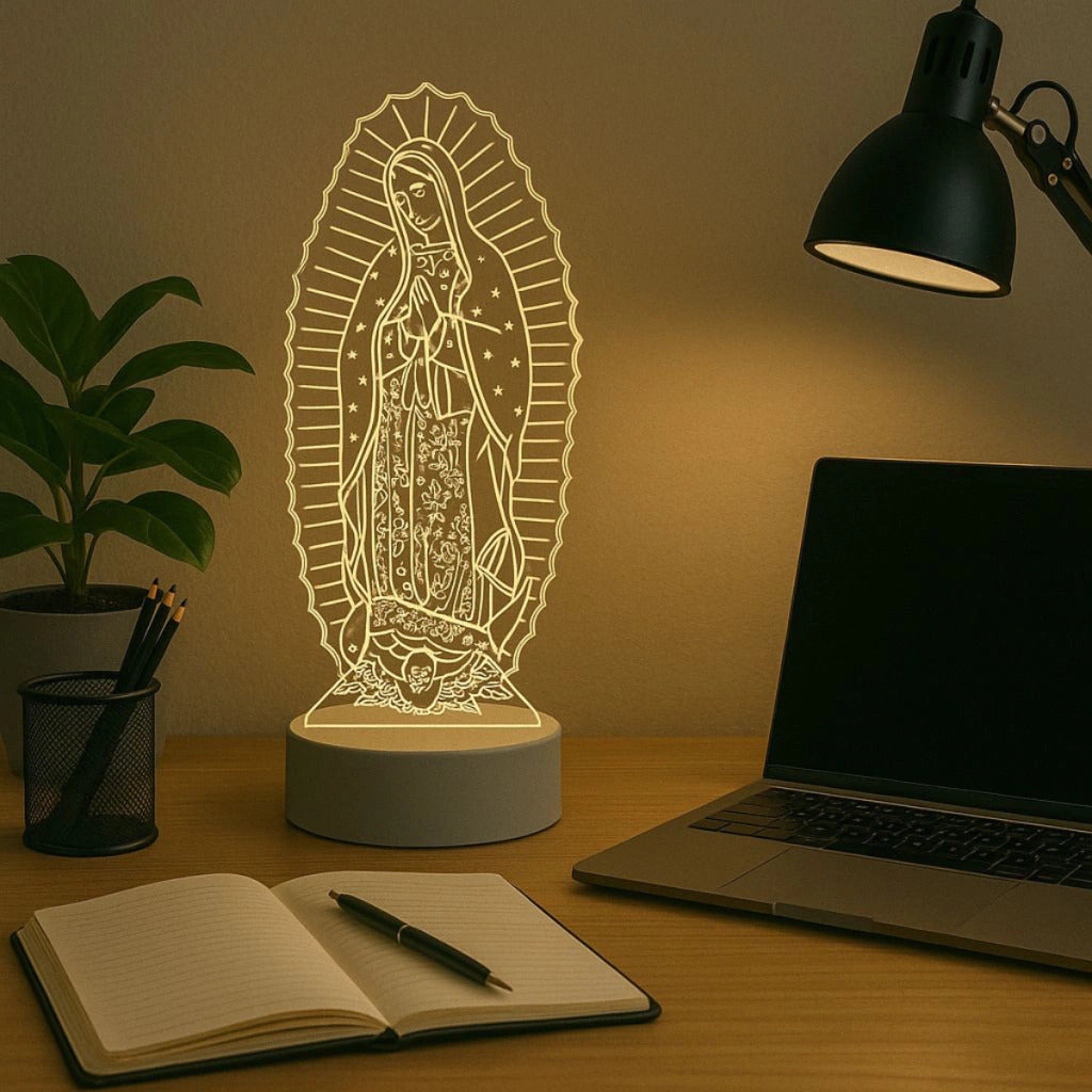 Lampara Base Led Virgen Maria