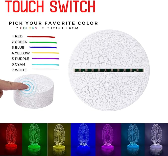 Lampara Base Led Virgen Maria
