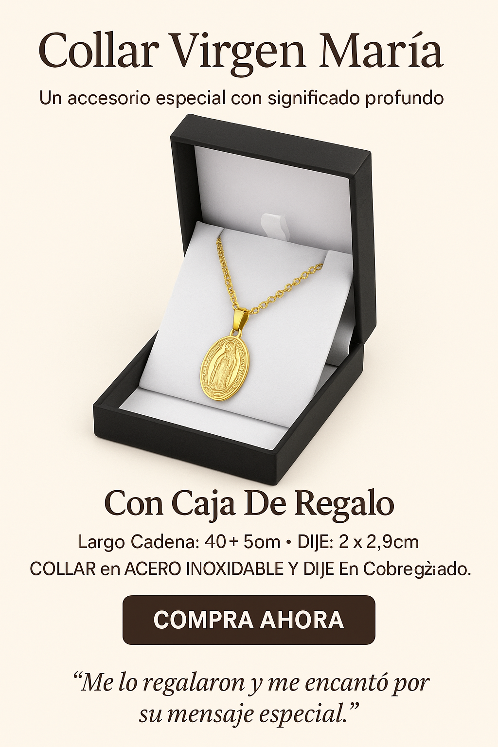 Collar Virgen Maria + CAJA REGALO