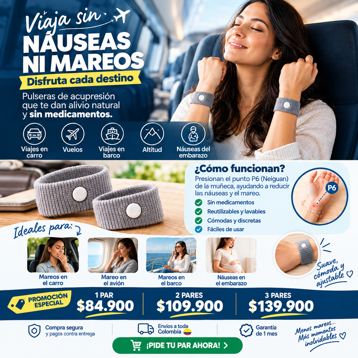 Pulseras Antimareo Nauseas