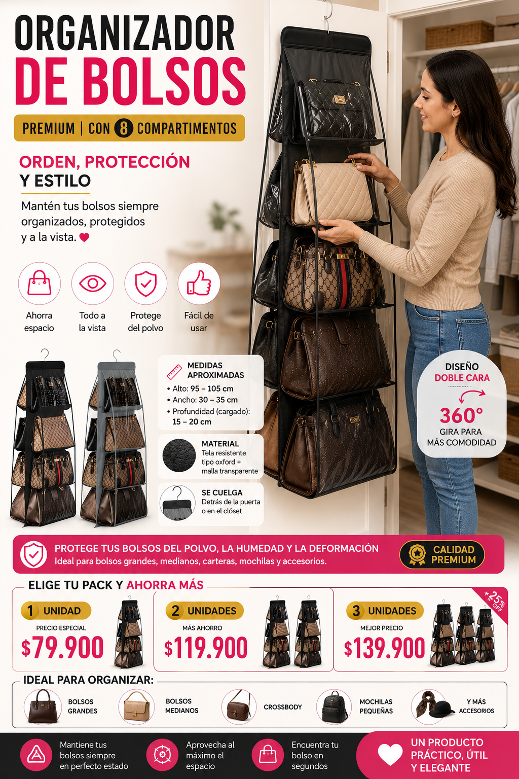 👜 ORGANIZADOR DE BOLSOS | PREMIUM