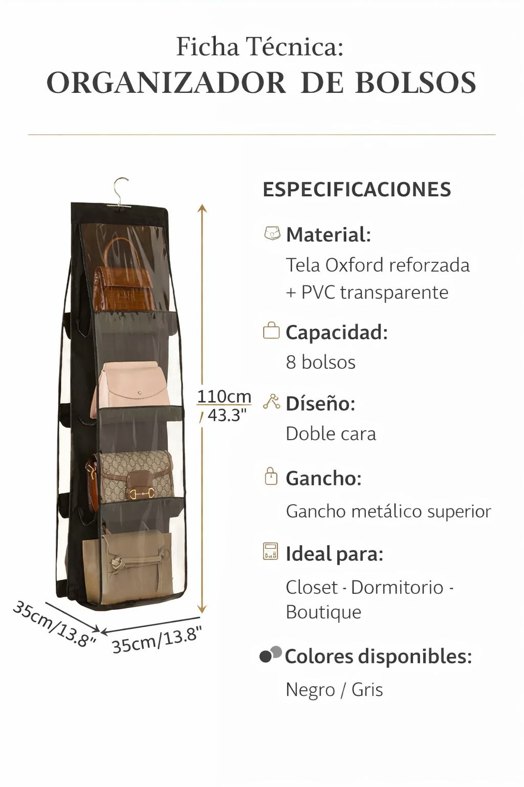 👜 ORGANIZADOR DE BOLSOS | PREMIUM
