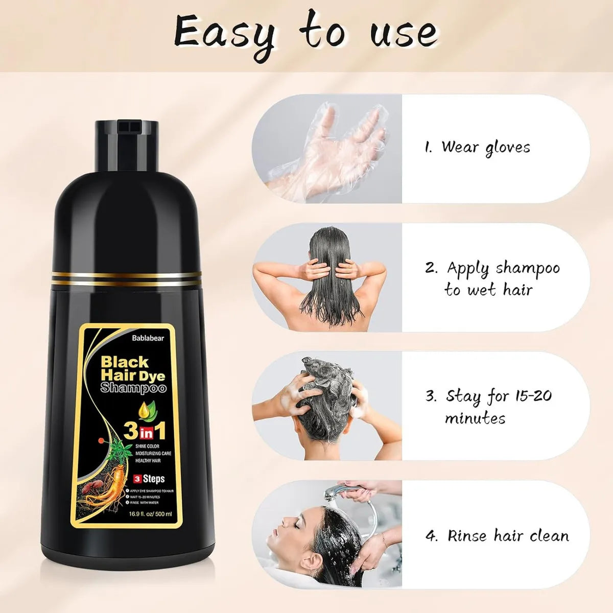 BLACK HAIR DYE SHAMPOO