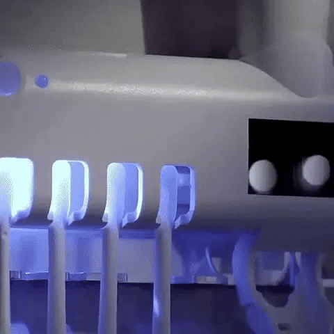 Soporte para Cepillo con esterilizador UV + dispensador auto de pasta