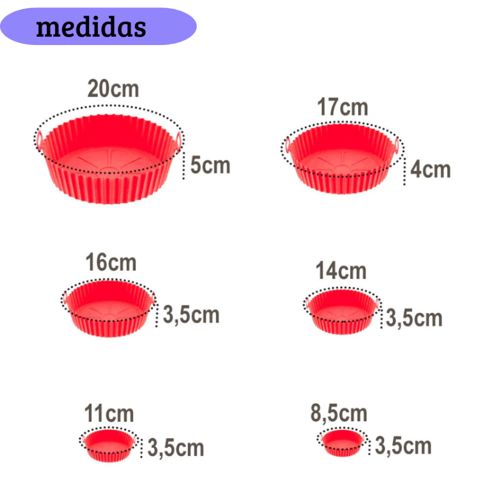 Moldes de Silicona para Airfryer Kit c/6